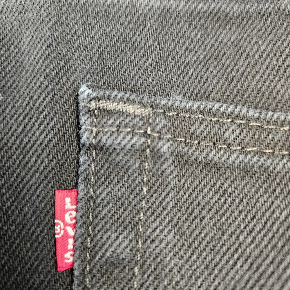 Levis 505 Regular Fit‎ Straight Leg Jeans Black Denim Mens 44x32 505-0260